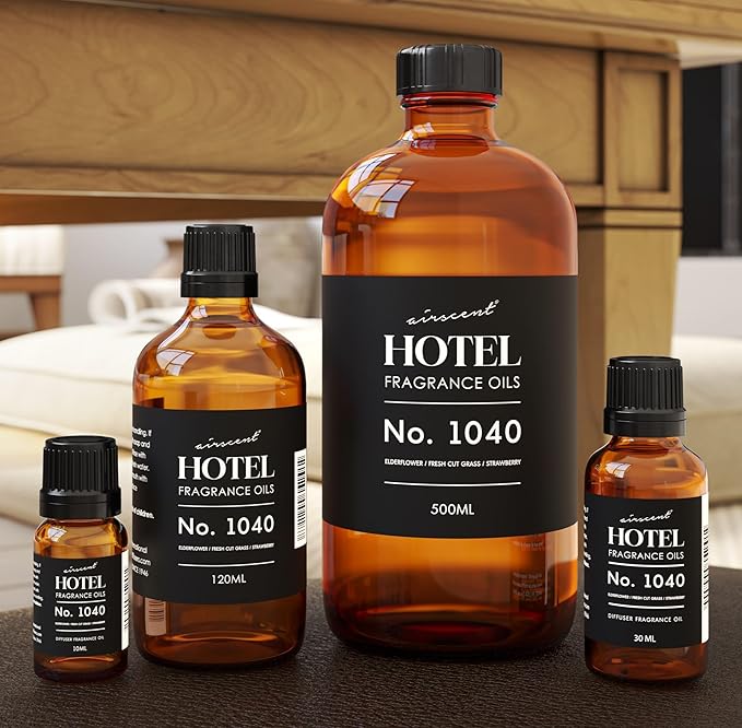 AirScent 50 Central Park Ritzy Hotel Fragrance No. 1040 - Elderflower Fresh Cut Grass Strawberry - Hotel Diffuser Oil for Ultrasonic and Waterless Diffusers and Crafting - 120 mL, 4 fl oz Bottle