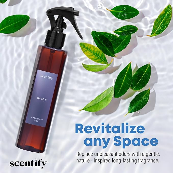 Scentify Bliss Odor Neutralizing Room Spray – Luxury Eucalyptus & Bergamot Fragrance, Instant Odor Eliminator for Home, Office & Car – 6oz