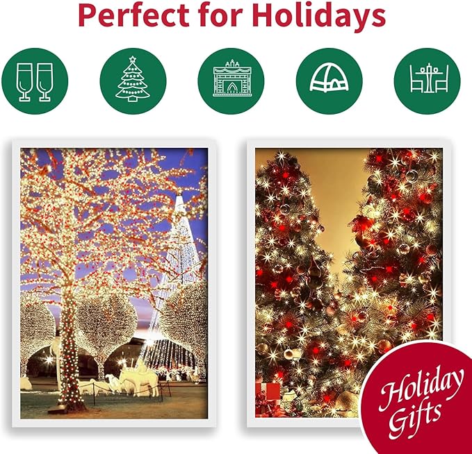 LAMPHOME Red Warm Valentine's String Lights 100 LED Christmas Fairy Light Decor 21.6 Ft Green Wire Indoor & Outdoor Valentine's Day Garland Party Patio Bedroom, Xmas Tree Easter Decoration