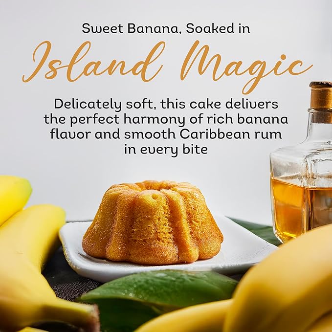 TORTUGA Caribbean Banana Rum Cake - 16 oz Rum Cake - The Perfect Premium Gourmet Gift for Gift Baskets, Parties, Holidays, and Birthdays - Great Cakes for Delivery