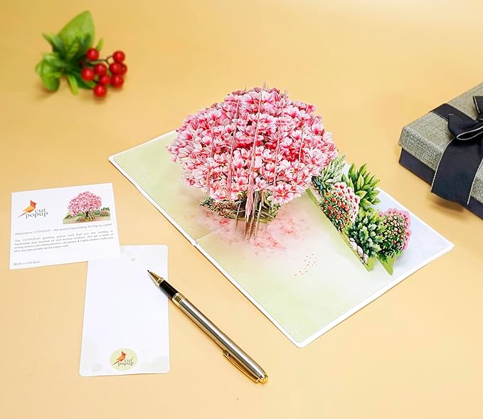 CUTPOPUP Birthday Card Pop Up, 3D Birthday Card, Anniversary, 3D Greeting Card (Magnolia Tree)