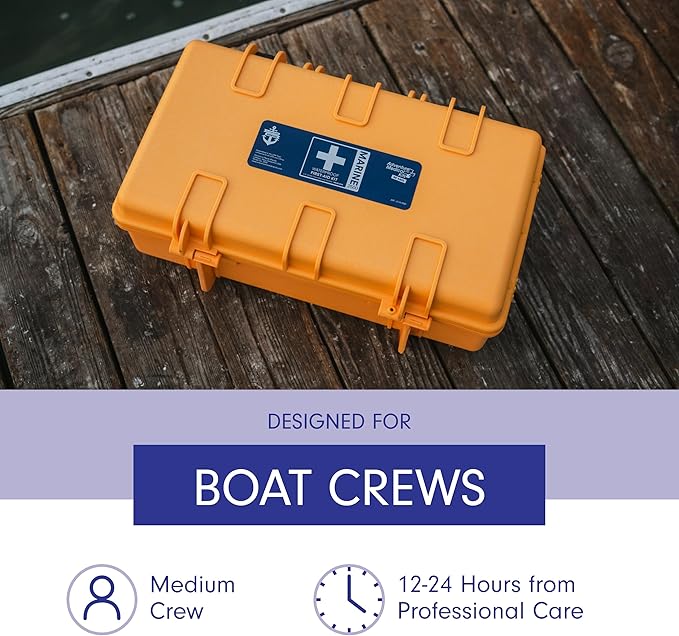 Adventure Medical Kits Marine Series Medical Kit - 2500 - Boat First Aid Kit For Medium Crews 24 Hours From Care - Includes Emergency Medical Supplies Like Bandages, Medicine, Guide Book & More