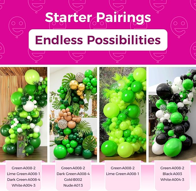 Bezente Green Balloons Latex Party Balloons - 100 Pack 12 inch Round Helium Light Green Balloons for Green Jungle Themed Birthday Bridal Shower Christmas Party Decorations