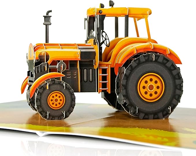 CUTPOPUP Birthday Card for Men, Fathers Day Card Pop Up, Father's Day, Birthday 3D Greeting Card for Husband, Son, Dad, Grandpa (Tractor)