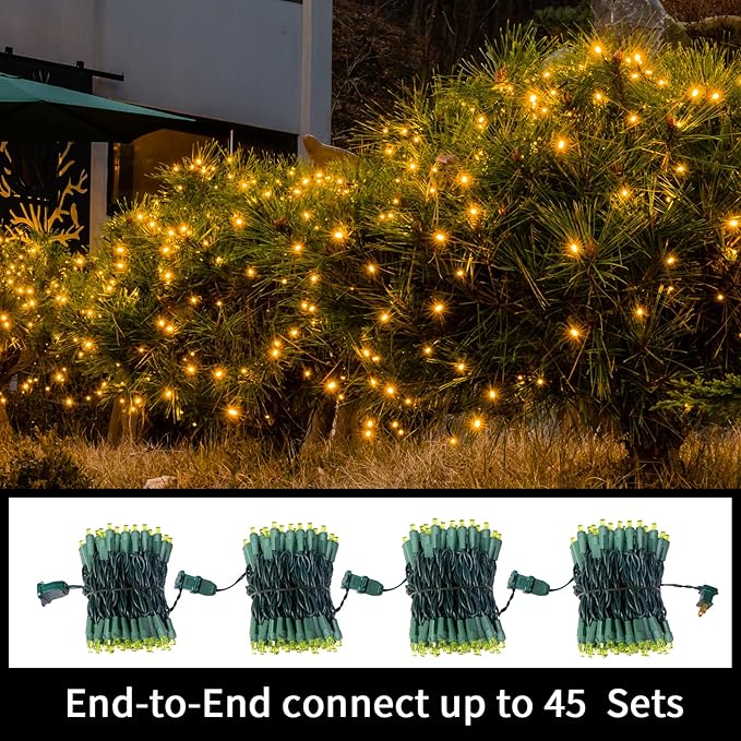 LAMPHOME 100 Count Yellow - String Lights - 21.6FT LED Christmas Lights, Mini led Lights for Indoor Outdoor Home Holiday Party Wedding Independence Day Decoration