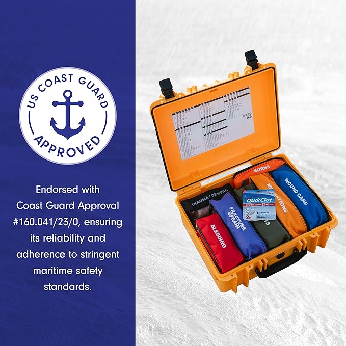 Adventure Medical Kits Marine Series Medical Kit - 3500 - Boat First Aid Kit For Large Crews 24 Hours From Care - Includes Emergency Medical Supplies Like Bandages, Medicine, Guide Book & More
