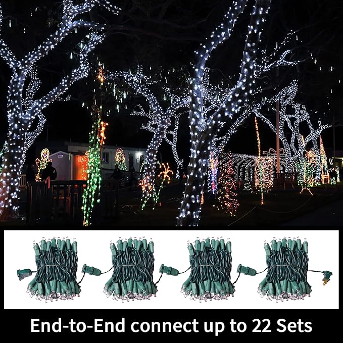 LAMPHOME 100 Count Cool White -String Lights - 21.6FT LED Christmas Light, Mini led for Indoor Outdoor Home Holiday Party Wedding Independence Day Decoration