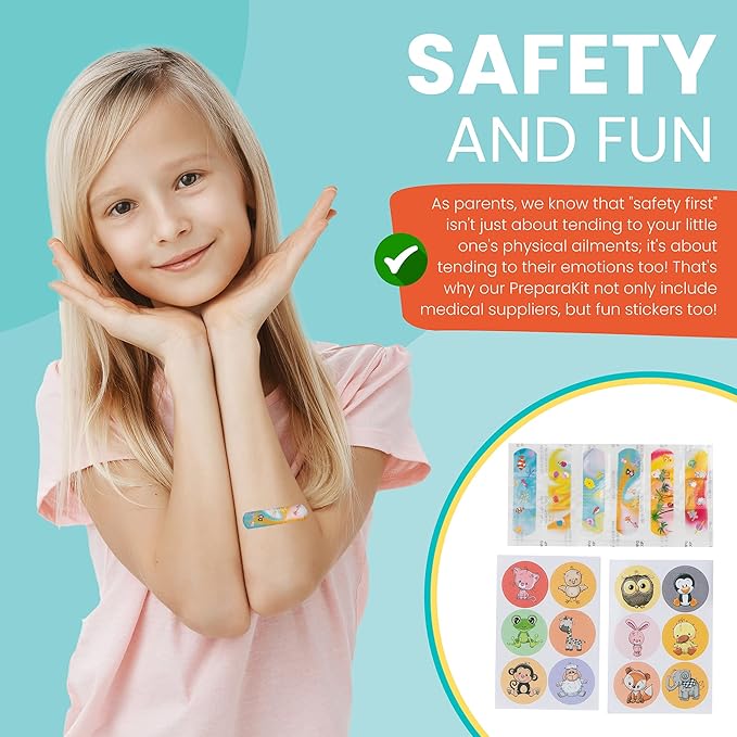 Travel First Aid Kit for Kids - Mini Car, Purse, Backpack, or Diaper Bag 75 Piece Medicine Includes All Essential Medical Supplies TSA-Approved (Orange Crush)