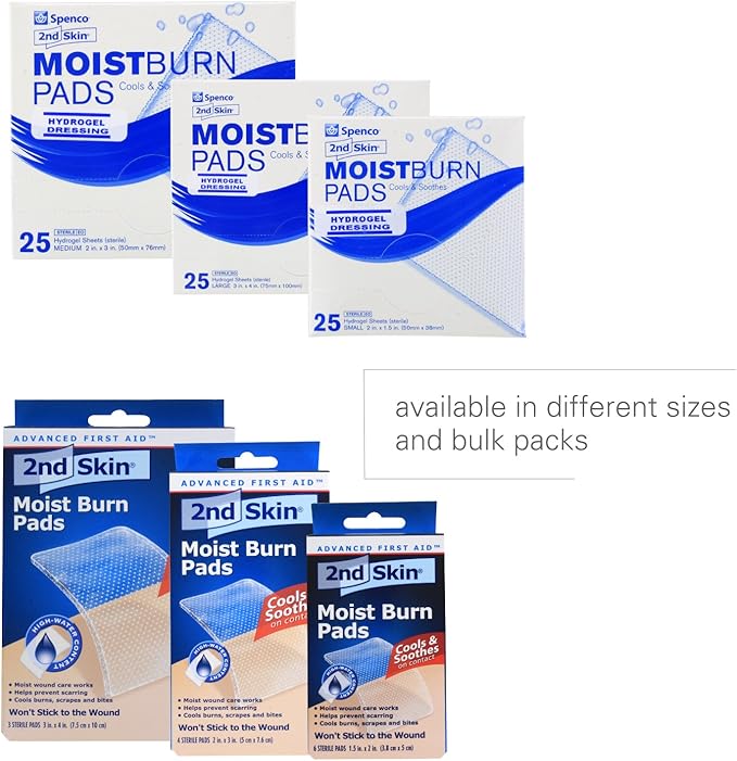 Spenco 2nd Skin Moist Burn Pads, Small (1.5 x 2 Inches), 6-Count