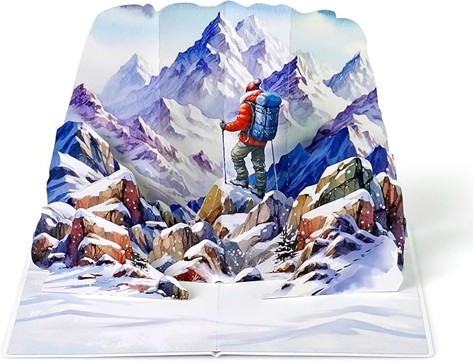 CUTPOPUP Birthday Card Pop Up, 3D Birthday Greeting, Father's Day Card for Grandpa, Dad, Godfather, Husband, Son (Rock Climbing)