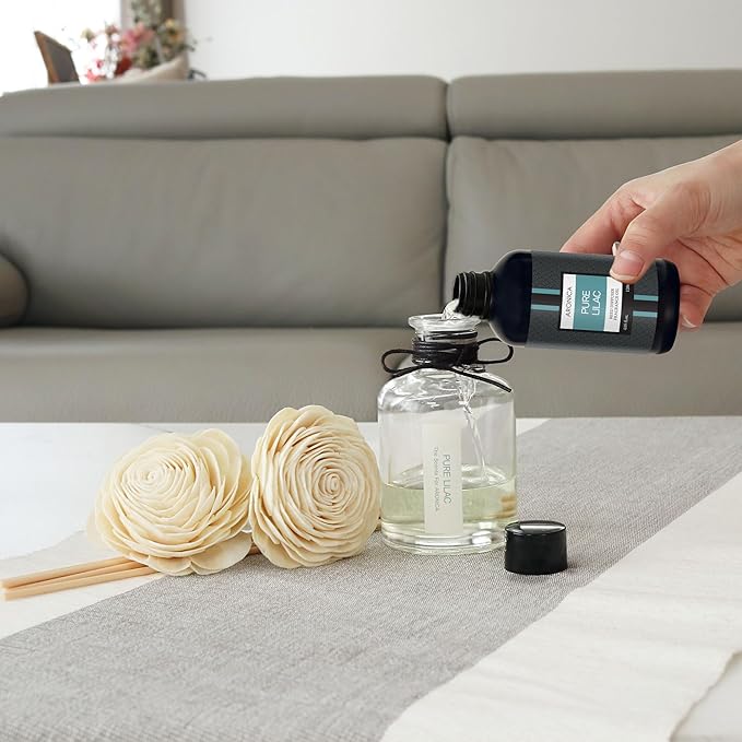 Aronica Reed Diffuser Refill 120ml_Eucalyptus & Bergamot Scent, Home Fragrance Replacement Scent Oil, Non-Toxin Natural Fragrance for Oriental Incense Sticks