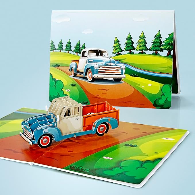 CUTPOPUP Birthday Card for Men, Fathers Day Card Pop Up, Birthday 3D Greeting Card, Father's Day Card for Dad, Father in Law, Grandpa, Husband, Men, Son (Classic Car)