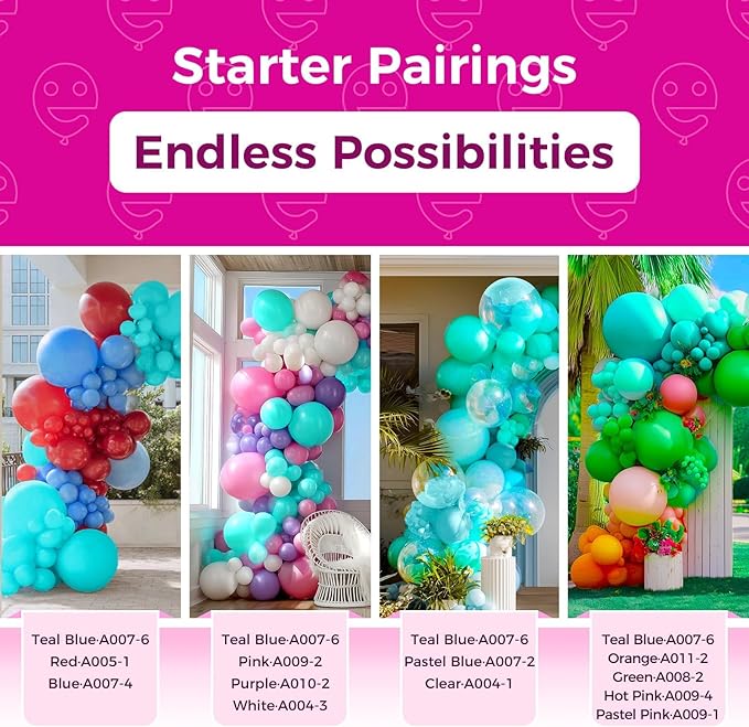 Bezente Teal Balloons Latex Party Balloons - 150 Pack 5 inch Matte Small Turquoise Helium Balloons for Wedding Bridal Shower Birthday Party Backdrop Decorations