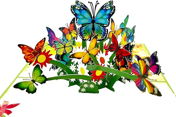 3D Pop Up Greeting Card Flowers Theme (Butterfly Garden)