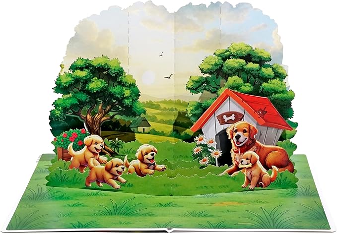 CUTPOPUP Birthday Card Pop Up, 3D Birthday Greeting, Golden Family, All Occasions