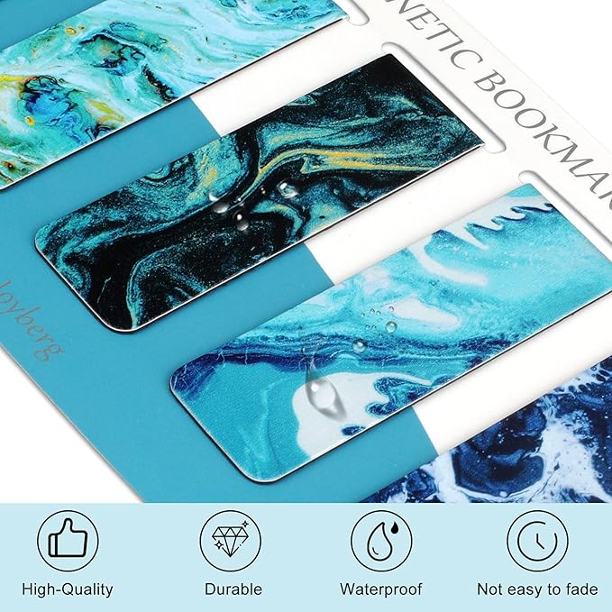 15 Pieces Bookmarks, Magnetic Bookmarks for Women, Men, Book Lovers, Page Markers for Students Teachers Reading (Multi Ocean)