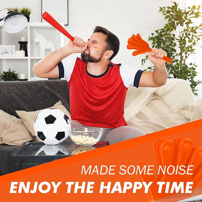 20 Pcs Hand Clappers Noisemakers 7.5 Inch Clappers Noisemakers Plastic Hand Clappers for Birthdays Game Football Sporting Events Cheers Supplies Dance Basketball Football Noisemakers(Orange)