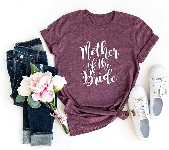 Mother of The Bride Shirt, Mother of The Groom Shirt – Soft Unisex Cotton Blend Wedding Tee for Mom. Matching Bridal Tshirts