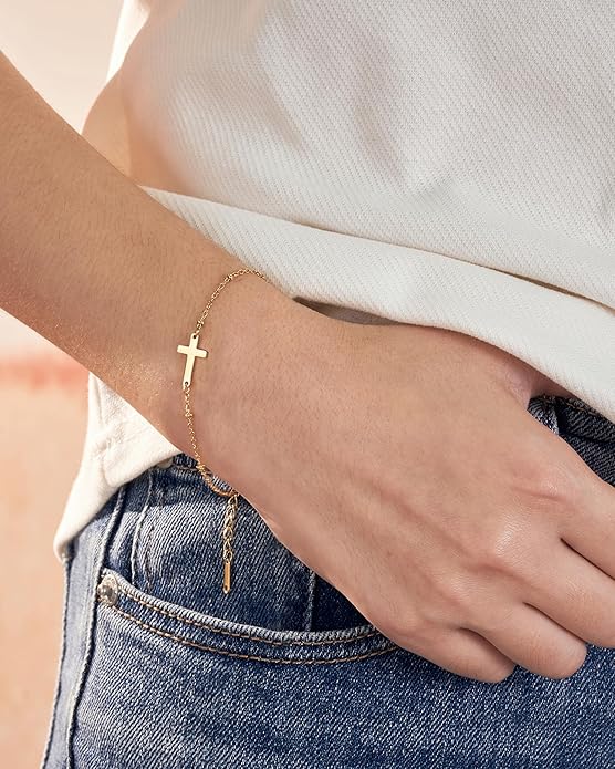 Tarsus Cross Bracelet for Women, Christian Gifts for Women, Religious Gifts Adjustable Dainty Cross Bracelet, Easter, Mother's Day, Christmas, Birthday