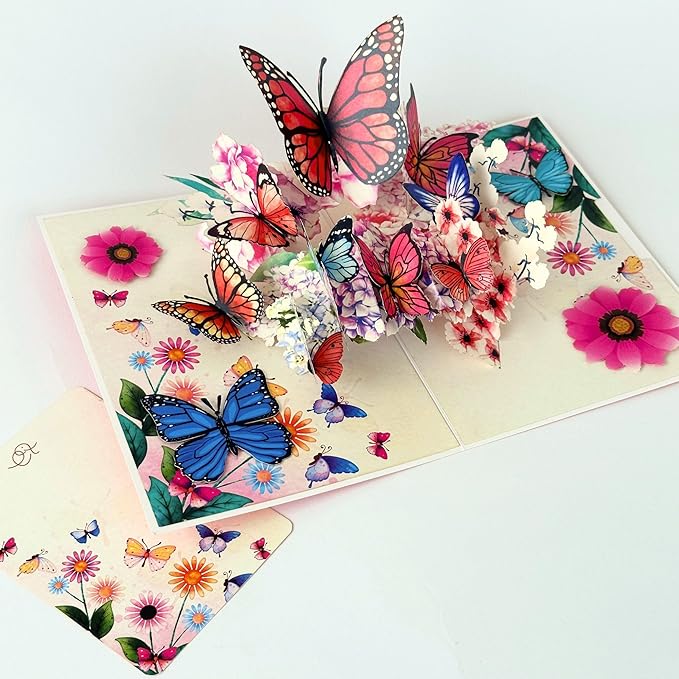 3D Pop Up Greeting Card Flowers Theme (Spring Butterfly)