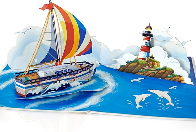 CUTPOPUP Cruise Ship, Fathers Day Card Pop Up, 3D Birthday Greeting, Father's Day Card for Grandpa, Dad, Godfather, Husband, Son (Cruise Ship) SD247US1520