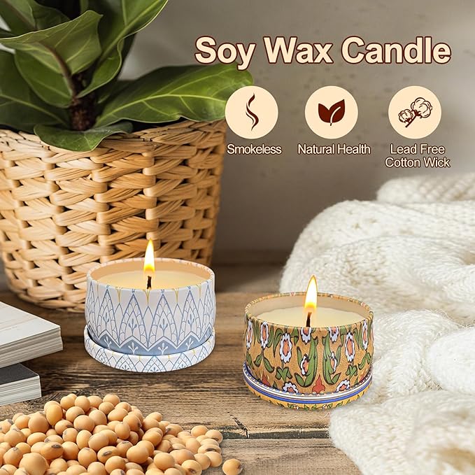 36 Pack Scented Candles Set for Home, Relaxing Stress Relief, Aromatherapy, Russian Patterns - Natural Soy Wax and Fragrance - Gifts for Women, Mom, Best Friend, Wife, Birthday