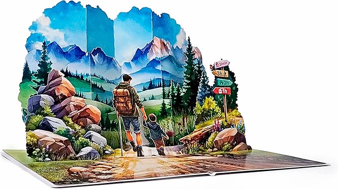 CUTPOPUP Birthday Card Pop Up, 3D Birthday Greeting, Father's Day Card for Grandpa, Dad, Godfather, Husband, Son (First Adventure)