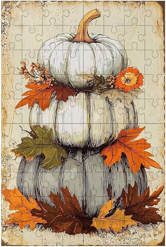 500 Pieces Wooden Jigsaw Puzzle Happy Thanksgiving Day Intellectual Decompressing Stress Relief Therapy Educational Game Collectibles DIY Toys for Family Friends 20.4x15 Inch