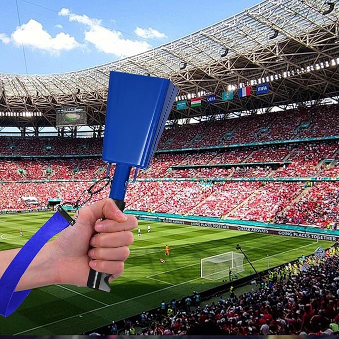 10inch Metal Cowbells with Handle, 1Pcs Cow Bells with Wrist Strap for Sporting Events, Football Games,Party, Concert, Graduations, Farm Ranch, Blue