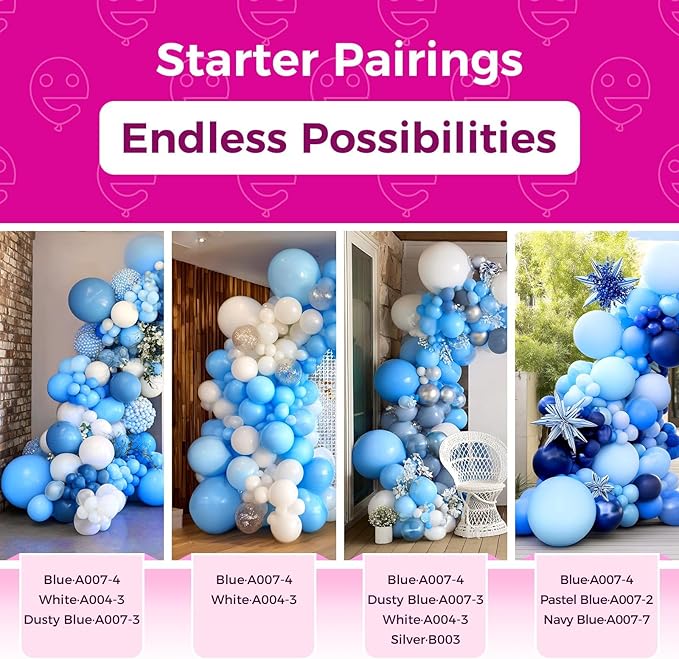 Bezente Blue Balloons Latex Party Balloons - 150 Pack 5 inch Matte Small Light Blue Helium Balloons for Birthday Wedding Bridal Shower Gender Reveal Party Decorations