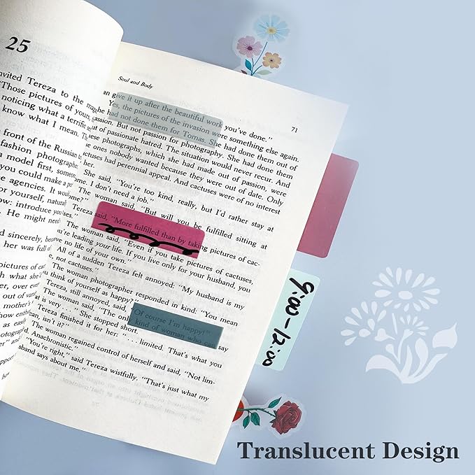 ELII 300 PCS Sticky Index Tabs 2 Inch Book Tabs Writable and Repositionable Page Markers File Tabs Self Adhesive, Labels for Pages Notebooks