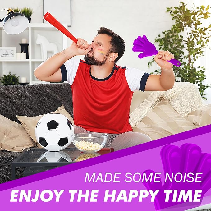 20 Pcs Hand Clappers Noisemakers 7.5 Inch Clappers Noisemakers Plastic Hand Clappers for Birthdays Game Football Sporting Events Cheers Supplies Dance Basketball Football Noisemakers(Purple)
