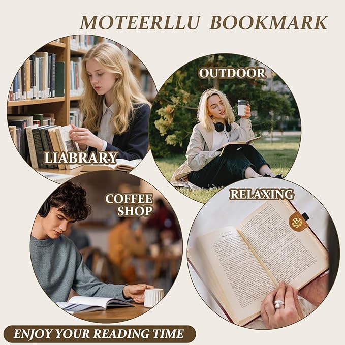 Personalized Leather Magnetic Bookmark with Pen Holder, Custom Bygone Mark Bookmark with Pen Holder, Custom Bookmarks with 26 Letters for Reading Women, Men, Teachers, Book Lovers（Brown，D）