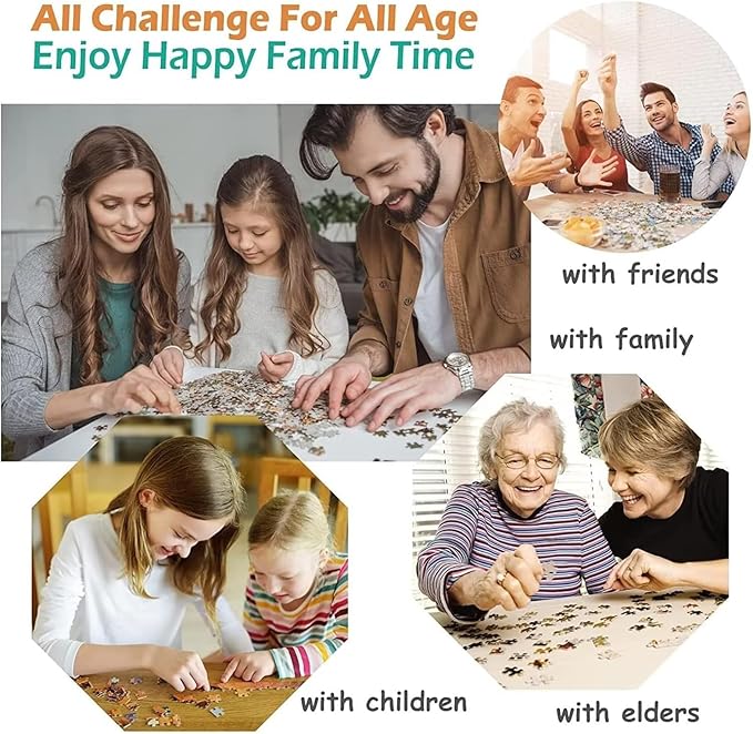 500 Piece Wooden Puzzle Jigsaw Happy Thanksgiving Day for Bar & Pub Challenging Stress Relief Game 20.4x15 Inch