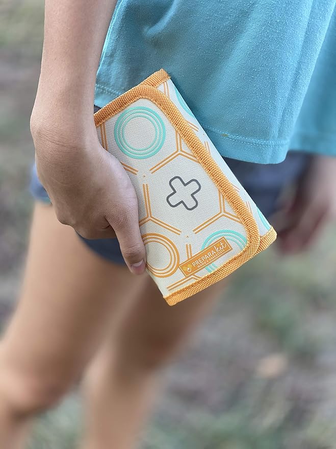 Travel First Aid Kit for Kids - Mini Car, Purse, Backpack, or Diaper Bag 75 Piece Medicine Includes All Essential Medical Supplies TSA-Approved (Orange Crush)