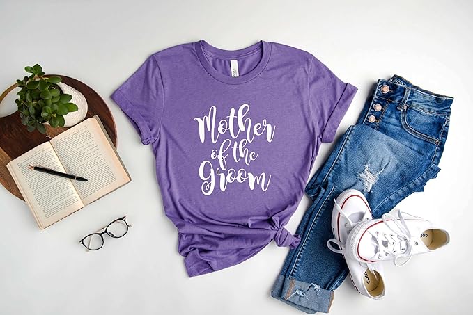 Mother of The Bride Shirt, Mother of The Groom Shirt – Soft Unisex Cotton Blend Wedding Tee for Mom. Matching Bridal Tshirts