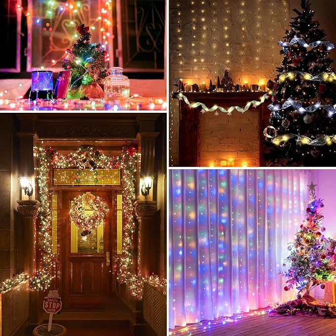 StarryEver 24 Multi Color Changing Fairy Lights USB Powered with Remote Control, 33ft 100 RGB LED Bright Silver Wire Starry String Lights for Christmas Tree, Wedding Party, Bedroom Holiday Décor