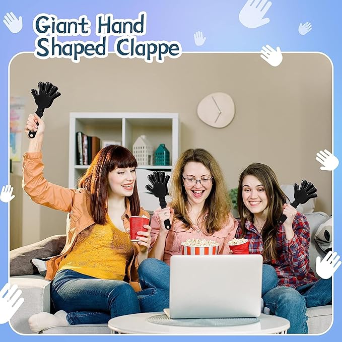 36 Pcs Black Hand Clappers 7.5 Inch Clappers Noisemakers Noise Makers Party Favors Plastic Party Clapper for Sporting Events Cheers Ball Dance Basketball Football Noisemakers （Black）