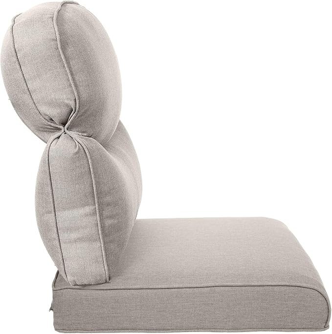 Pop 22x25/22x24 Outdoor Furniture Cushions Set of 6 - Comfortable Patio Chair Cushion for Rattan Wicker Dining Rocking Swivel Chairs Loveseat Couch L-Shape Sectional Sofa - Beige/Smile