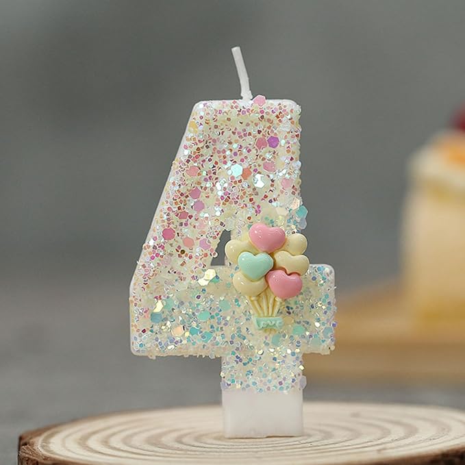 by Tugba Aydan - 4 Number Birthday Candles – 24 Piece Cake Decoration Kit with Number Candle – Party Supplies for Kids Birthday Celebration