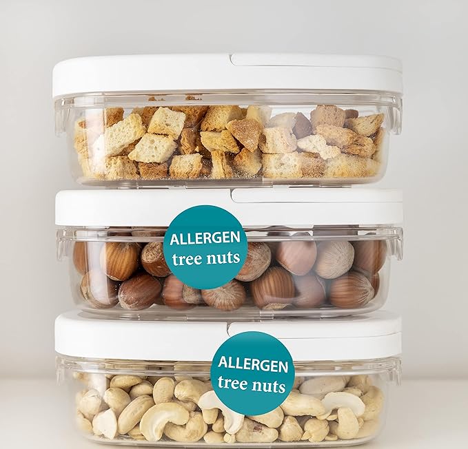 Kenco Allergen Warning Stickers - 1" Circle Label, 1,000 Allergy Warning Labels Per Roll in Universal Allergy Awareness Colorway (12 Pack, Shellfish)