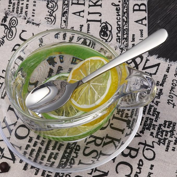Buyer Star 12 Pieces SilverTeaspoons 5.5-Inch Mini Coffee Spoons Stainless Steel Sugar Demitasse Espresso Spoons