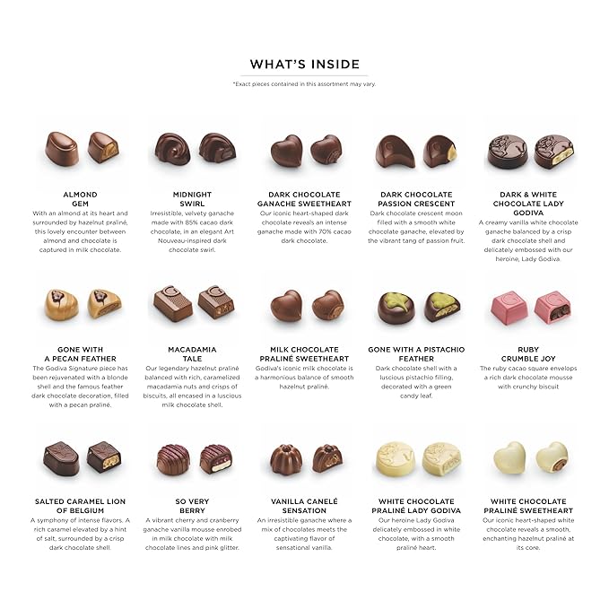 Godiva Gold Assorted Chocolate Gift Box, Belgian Dark and Milk Chocolates with Pralinés, Ganaches & Caramels, Gourmet Gift for Birthdays, Holidays, Kosher, 15 Pc