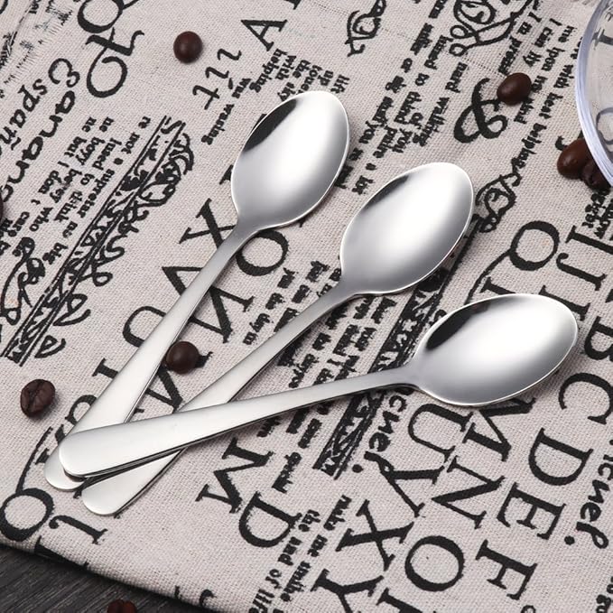 Buyer Star 12 Pieces SilverTeaspoons 5.5-Inch Mini Coffee Spoons Stainless Steel Sugar Demitasse Espresso Spoons