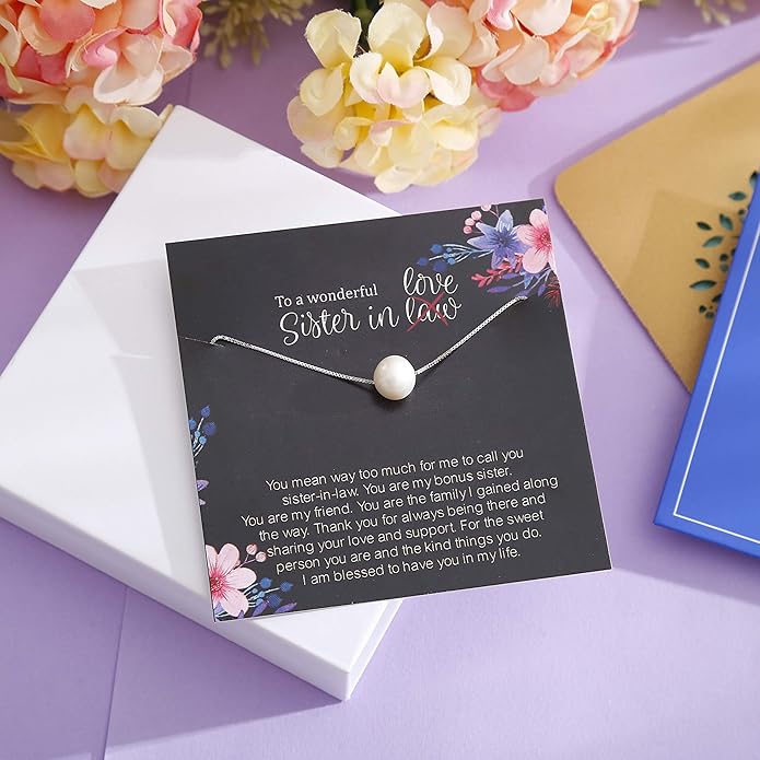 ALoveSoul Necklace for Women Girls - 925 Sterling Silver Single Pearl Necklace, Mother's Day Birthday Gift Ideas