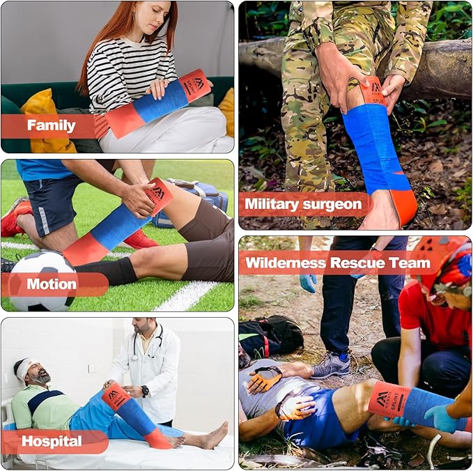 First Aid Splint 36" X 4.3",2 Pack with 1 Extra Adhesive Tape, Brace Support Splint for Arm Leg Broken Bones Fracture