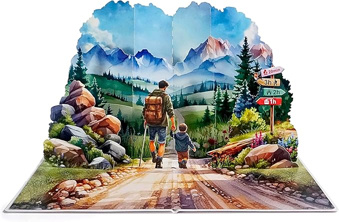 CUTPOPUP Birthday Card Pop Up, 3D Birthday Greeting, Father's Day Card for Grandpa, Dad, Godfather, Husband, Son (First Adventure)