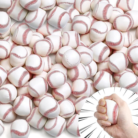 Vinsot 100 Pcs 2 Inch Mini Soft Foam Baseballs in Bulk Sports Themed Toys Stress Anxiety Relief Baseballs for Little Teens Party Decorations Favors Supplies Gifts Stocking Stuffers