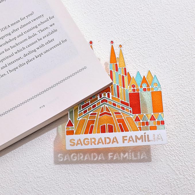 Metal Bookmarks with Transparent Design - Sagrada Familia Book Mark for Readers, Aesthetic Book Markers for Kids, Teens, Teachers, Students, Gifts for Book Lovers, Writers, Reading Women & Men