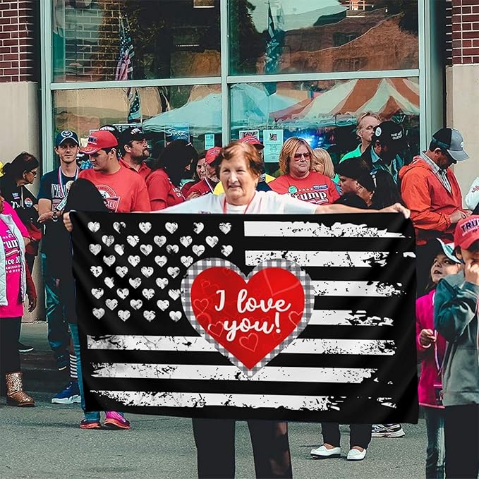 I Love You Flag 3x5 Ft Outdoor Indoor Heart Flag With Grommet Garden Yard Banner Decorative Sign
